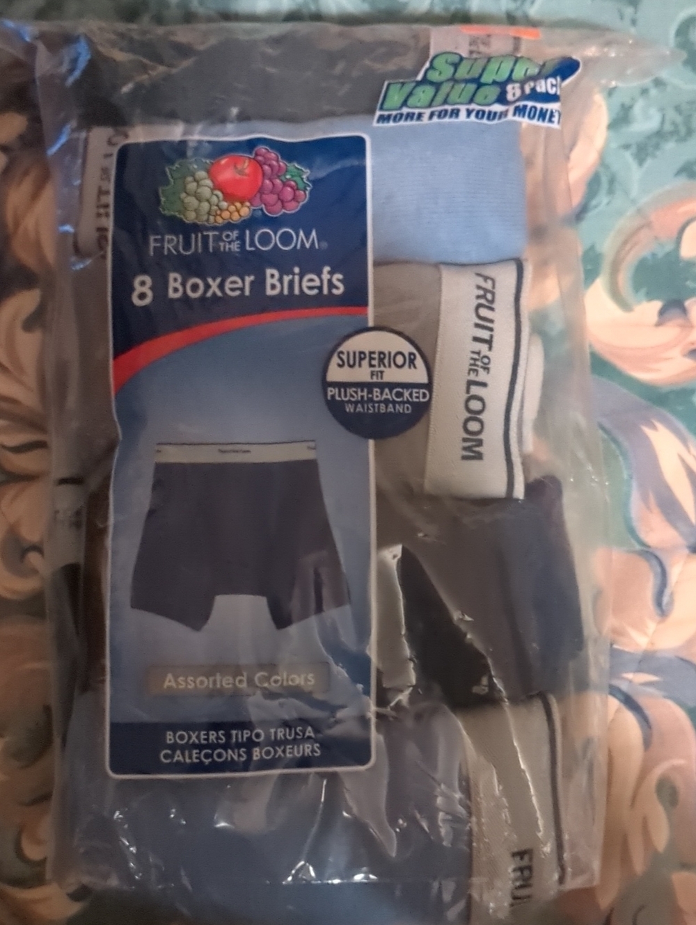 Fruit of the Loom Men’s Boxer Briefs - Assorted Blue Shades